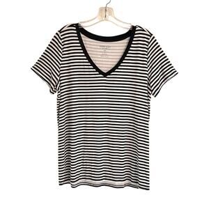 Torrid Super Soft Knit V-neck Stripe Top Sz0 10